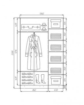 Шкаф-купе ХИТ 22-4-14-77 (420) в Елабуге - elabuga.ok-mebel.com | фото 3