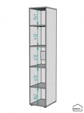 Шкаф Linnea MHR-1-2 2050х400х510 (Графит-М 11.1.25) в Елабуге - elabuga.ok-mebel.com | фото 3