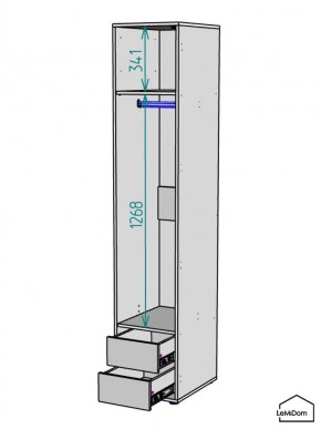 Шкаф Linnea MHR-1-3 2050х400х510 (ДВ-М 11.1.25) в Елабуге - elabuga.ok-mebel.com | фото 3