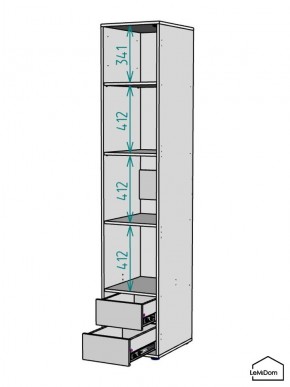 Шкаф Linnea MHR-1PO-4 2050х400х510 (Белый-М 11.1.2) в Елабуге - elabuga.ok-mebel.com | фото 3