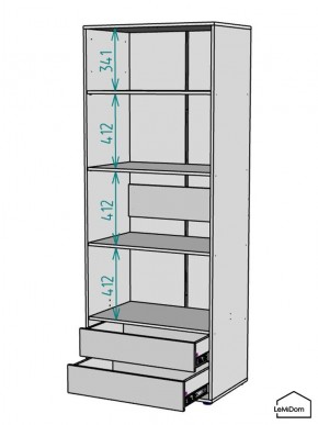 Шкаф Linnea MHR-2PO-4 2050х800х510 (Белый-М 11.1.2) в Елабуге - elabuga.ok-mebel.com | фото 3