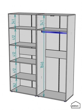Шкаф Linnea MHR-4-1 2050х1600х510 (Белый-М 11.1.2) в Елабуге - elabuga.ok-mebel.com | фото 3