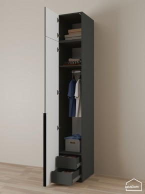 Шкаф с антресолью Linnea MHR-1A-3 2450х400х510 (Графит-М 11.1.25) в Елабуге - elabuga.ok-mebel.com | фото 5