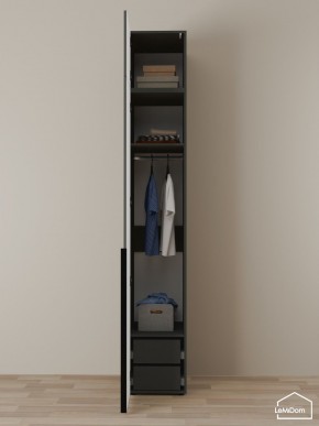 Шкаф с антресолью Linnea MHR-1A-3 2450х400х510 (Графит-М 11.1.25) в Елабуге - elabuga.ok-mebel.com | фото 6