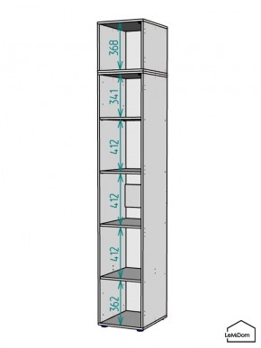 Шкаф с антресолью Linnea MHR-1POA-2 2450х400х510 (Белый-М 11.1.2) в Елабуге - elabuga.ok-mebel.com | фото 3