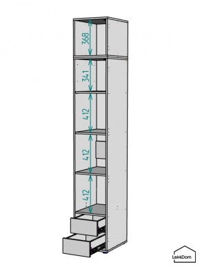 Шкаф с антресолью Linnea MHR-1POA-4 2450х400х510 (Белый-М 11.1.2) в Елабуге - elabuga.ok-mebel.com | фото 3