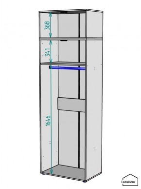 Шкаф с антресолью Linnea MHR-2A-1 2450х800х510 (Графит-М 11.1.25) в Елабуге - elabuga.ok-mebel.com | фото 3