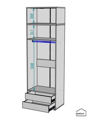 Шкаф с антресолью Linnea MHR-2A-3 2450х800х510 (ДВ-М 11.1.25) в Елабуге - elabuga.ok-mebel.com | фото 3