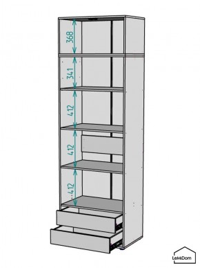 Шкаф с антресолью Linnea MHR-2A-4 2450х800х510 (Графит-М 11.1.25) в Елабуге - elabuga.ok-mebel.com | фото 3