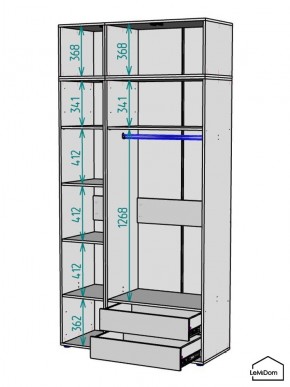 Шкаф с антресолью Linnea MHR-3POA-2 2450х1200х510 (Белый-М 11.1.1) в Елабуге - elabuga.ok-mebel.com | фото 3