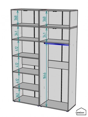 Шкаф с антресолью Linnea MHR-4A-1 2450х1600х510 (Графит-М 11.1.25) в Елабуге - elabuga.ok-mebel.com | фото 3