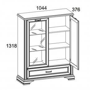 Шкаф с витриной 1V1D1SL, MONAKO, цвет Сосна винтаж/дуб анкона в Елабуге - elabuga.ok-mebel.com | фото 2