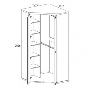 Шкаф угловой 2D, MAGELLAN, цвет Сосна винтаж в Елабуге - elabuga.ok-mebel.com | фото 2