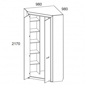 Шкаф угловой 2D, OLIVIA, цвет вудлайн крем/дуб анкона в Елабуге - elabuga.ok-mebel.com | фото 3