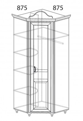 Шкаф угловой №562 "Алиса" (угол 875*875) в Елабуге - elabuga.ok-mebel.com | фото 2