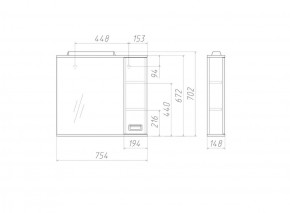 Шкаф-зеркало Cube 75 Эл. Правый Домино (DC5009HZ) в Елабуге - elabuga.ok-mebel.com | фото 3