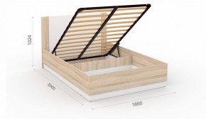 Спальня Аврора Кровать 160 с подъемным механизмом Дуб сонома/Белый в Елабуге - elabuga.ok-mebel.com | фото 2