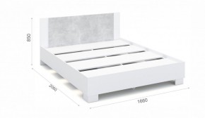 Спальня Аврора Кровать 160 со встроенным основанием под матрас Белый/Ателье светлый в Елабуге - elabuga.ok-mebel.com | фото