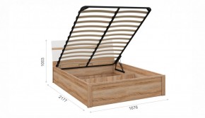 Спальня Дакота Кровать 160 с подъемным механизмом Дуб сонома/Белый глянец в Елабуге - elabuga.ok-mebel.com | фото 2