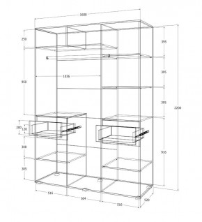 Спальный гарнитур Лиана (Дуб Крафт Белый/Графит) в Елабуге - elabuga.ok-mebel.com | фото 14