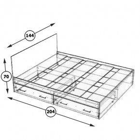 Стандарт Кровать с ящиками 1400, цвет дуб сонома, ШхГхВ 143,5х203,5х70 см., сп.м. 1400х2000 мм., без матраса, основание есть в Елабуге - elabuga.ok-mebel.com | фото 6