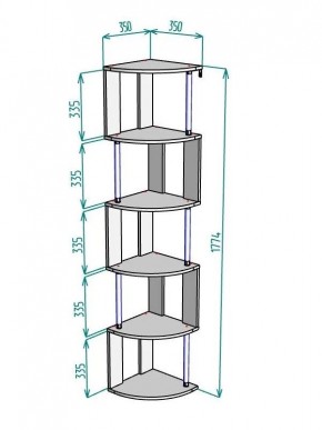 Стеллаж Maria S113-MA (Графит) в Елабуге - elabuga.ok-mebel.com | фото 3