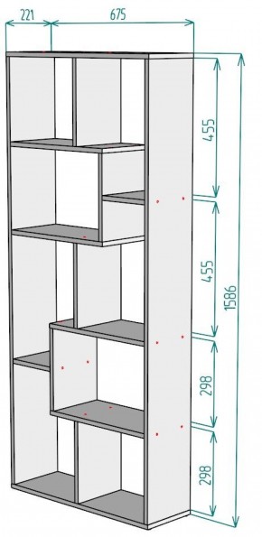 Стеллаж S8 1586х675х221 в Елабуге - elabuga.ok-mebel.com | фото 2