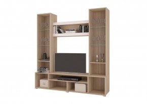 Стенка АНТАЛИЯ 2 (Сонома/Белый софт) в Елабуге - elabuga.ok-mebel.com | фото 2