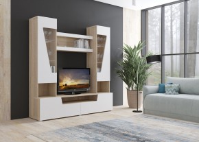 Стенка АНТАЛИЯ 2 (Сонома/Белый софт) в Елабуге - elabuga.ok-mebel.com | фото 3