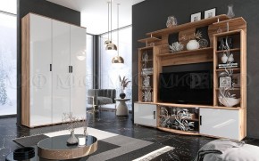 Стенка Виста (Белый глянец/Дуб крафт) в Елабуге - elabuga.ok-mebel.com | фото 3