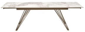Стол ACERRA NEW 160 GLOSS LUXURY PANDORA SOLID CERAMIC/ каркас цвета шампань, ®DISAUR в Елабуге - elabuga.ok-mebel.com | фото 5