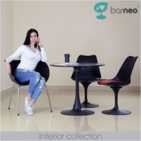 Стол Barneo T-3 Tulip style (RAL9017 черный, D100) в Елабуге - elabuga.ok-mebel.com | фото 2
