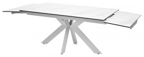 Стол BELLUNO 160 MARBLES KL-99 Белый мрамор матовый, итальянская керамика/ белый каркас, ®DISAUR в Елабуге - elabuga.ok-mebel.com | фото 7