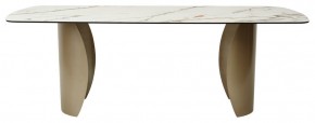 Стол BRONTE 220 KL-188 Контрастный мрамор матовый, итальянская керамика/ Шампань, ®DISAUR в Елабуге - elabuga.ok-mebel.com | фото 2