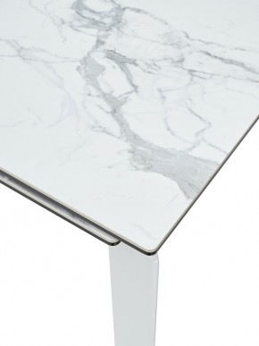 Стол CORNER 120 HIGH GLOSS STATUARIO керамика, стекло/ белый каркас, ®DISAUR в Елабуге - elabuga.ok-mebel.com | фото 2