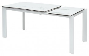 Стол CORNER 120 HIGH GLOSS STATUARIO керамика, стекло/ белый каркас, ®DISAUR в Елабуге - elabuga.ok-mebel.com | фото 3