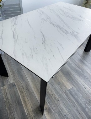 Стол CREMONA 180 KL-99 Белый мрамор матовый, итальянская керамика / черный каркас, ®DISAUR в Елабуге - elabuga.ok-mebel.com | фото 2