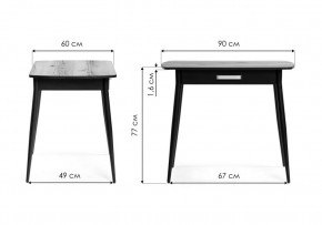 Стол деревянный Вики 90х60х77 делано / черный в Елабуге - elabuga.ok-mebel.com | фото 2