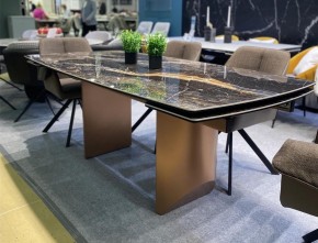 Стол ПУАНТО 200 TITANIUM LAWA NERO, керамика / МЕДЬ каркас М-City в Елабуге - elabuga.ok-mebel.com | фото 2