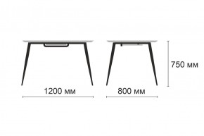 Стол раздвижной Корсика В1 (Бискайская сосна/черный) в Елабуге - elabuga.ok-mebel.com | фото 2