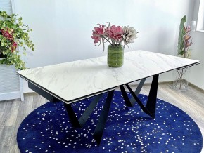 Стол RIETI 200 KL-99 Белый мрамор матовый, итальянская керамика / черный каркас, ®DISAUR в Елабуге - elabuga.ok-mebel.com | фото 2