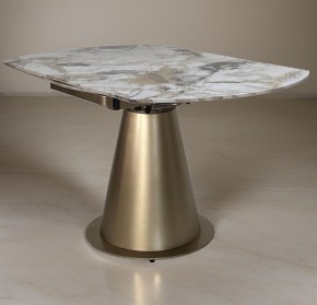 Стол TERAMO 135 GLOSS GRAND JADE SOLID CERAMIC, керамика, поворотн.механизм / Бронзовый, ®DISAUR в Елабуге - elabuga.ok-mebel.com | фото