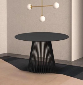 Стол TERNI 120 MATT BLACK MARBLE SOLID CERAMIC Черный мрамор матовый, керамика /Черн.каркас, ®DISAUR в Елабуге - elabuga.ok-mebel.com | фото 2