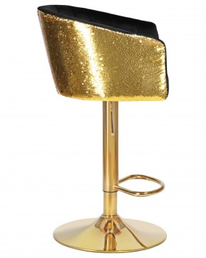 Стул барный DOBRIN DARCY GOLD SHINY, черный велюр с золотыми пайетками в Елабуге - elabuga.ok-mebel.com | фото 3