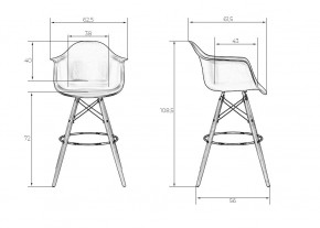 Стул барный DOBRIN DAW BAR, ножки светлый бук, цвет черный в Елабуге - elabuga.ok-mebel.com | фото 11