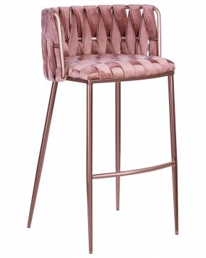 Стул барный DOBRIN EMMA ROSE GOLD, розовый велюр (VF-10) в Елабуге - elabuga.ok-mebel.com | фото