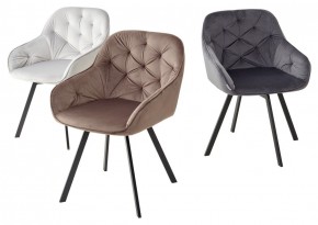 Стул GALE 360 град. поворот. BLUVEL-03 LIGHT GREY, велюр/ черный каркас, М-City в Елабуге - elabuga.ok-mebel.com | фото 2