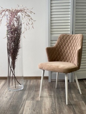 Стул HERMAN 360 град. БЕЖЕВЫЙ #5, велюр / белый каркас М-City в Елабуге - elabuga.ok-mebel.com | фото 2