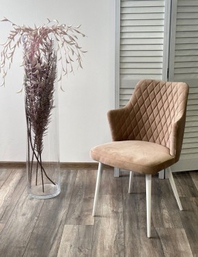 Стул HERMAN 360 град. БЕЖЕВЫЙ #5, велюр / белый каркас М-City в Елабуге - elabuga.ok-mebel.com | фото 3