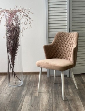 Стул HERMAN 360 град. БЕЖЕВЫЙ #5, велюр / белый каркас М-City в Елабуге - elabuga.ok-mebel.com | фото 4